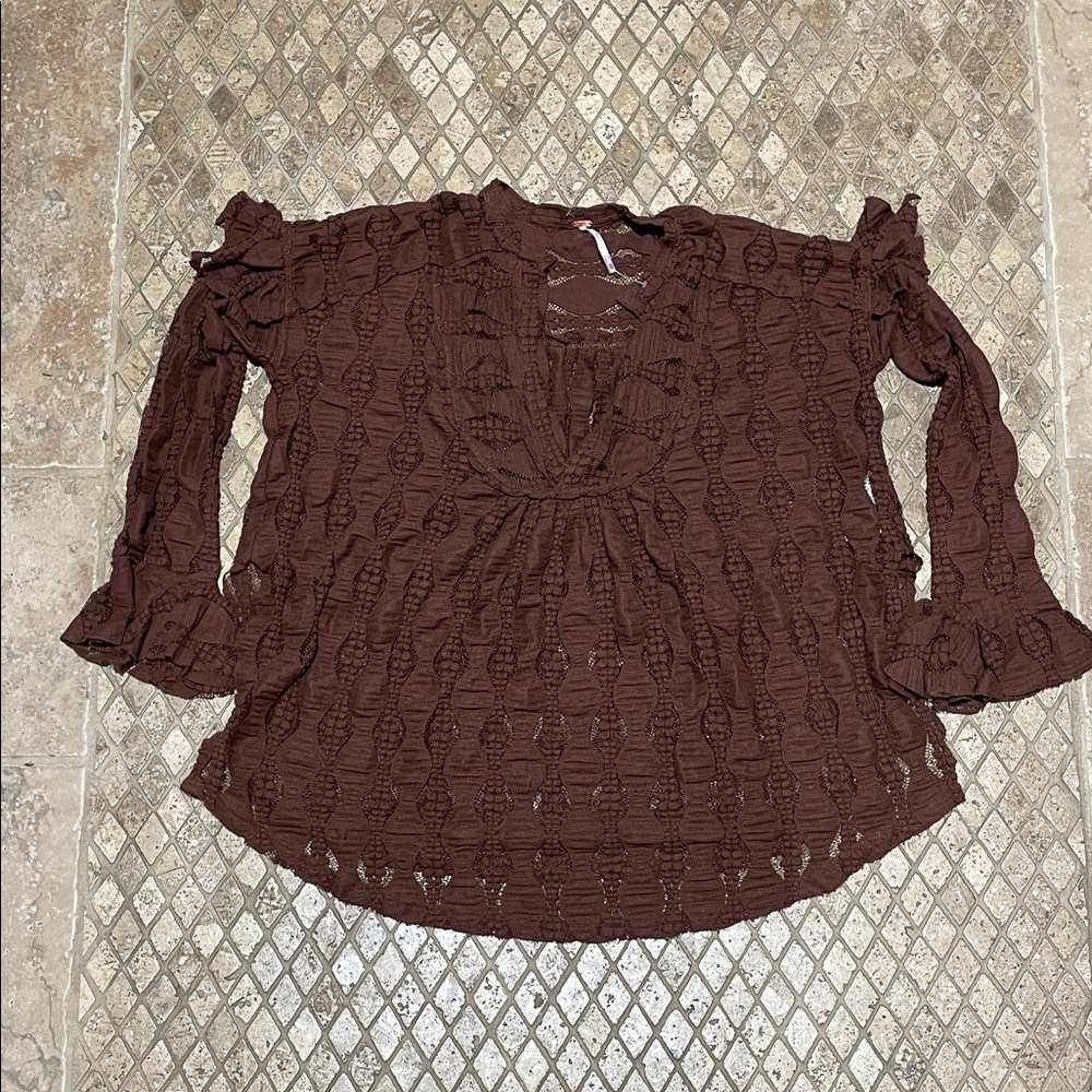 Women’s Free People Candy Shop Tunic Top Size XS in Brown